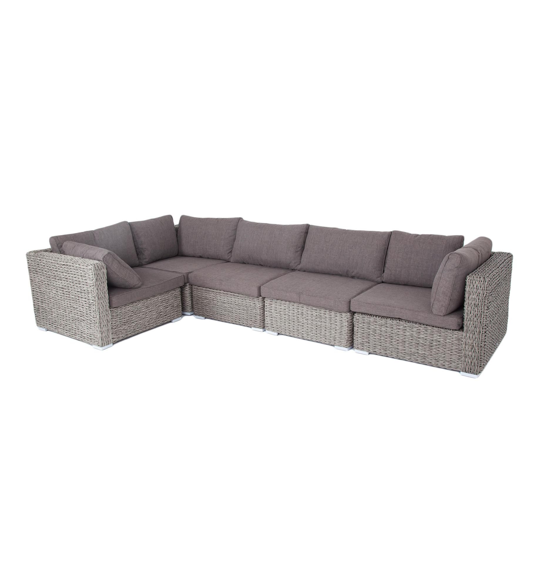 "Лунго" трансформирующийся диван из искусственного ротанга (гиацинт), цвет серый от магазина ЛесКонПром.ру