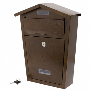 Ящик почтовый Аллюр Домик 360х208х77 мм коричневый