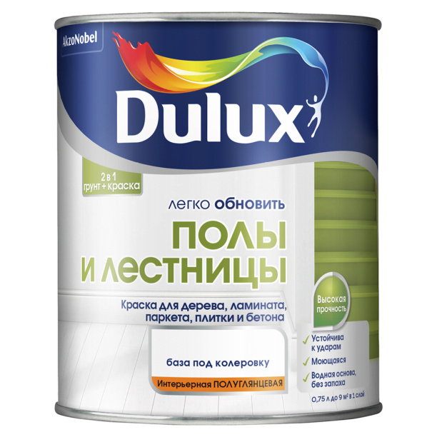 Эмаль для полов и лестниц акриловая Dulux Легко Обновить белая 0,75 л от магазина ЛесКонПром.ру