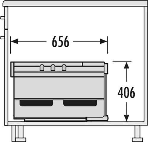 Система сортировки 52л с Soft-Close для углового шкафа 900x900мм RONDO-COMFORT 3645-22 от магазина ЛесКонПром.ру