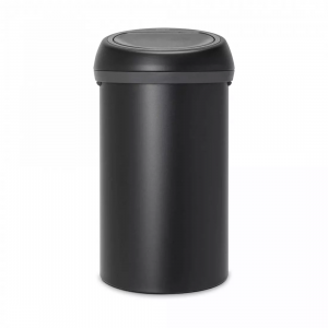 Контейнер для мусора с крышкой, объем: 60 л, материал: нержавеющая сталь, пластик, цвет: черный, серия TOUCH BIN, B128981, BRABANTIA, Бельгия