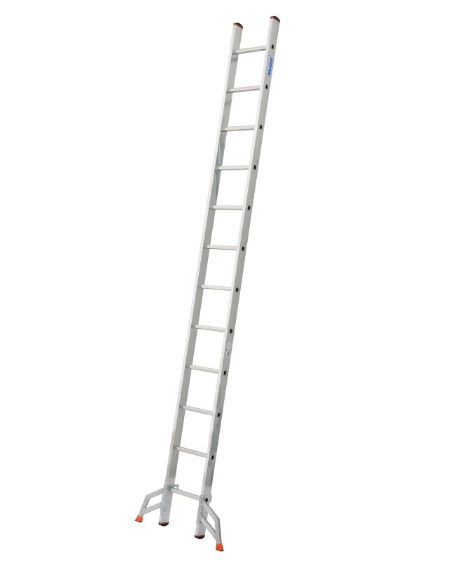 Алюминиевая двухсекционная профессиональная лестница 3210 выдвижная с тросом 2x10 арт.SR 3210 от магазина ЛесКонПром.ру
