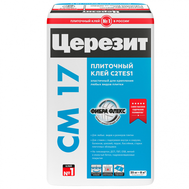 Клей для плитки C2TES1 Церезит СМ 17 25 кг от магазина ЛесКонПром.ру
