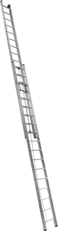 Алюминиевая двухсекционная профессиональная лестница 3212 выдвижная с тросом 2x12 арт.SR 3212 от магазина ЛесКонПром.ру