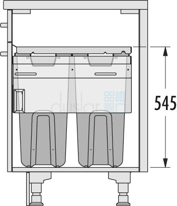 Система хранения белья Laundry Carrier 66л на выдвижной фасад 450 мм, 2 корзины, белый/синий HAILO от магазина ЛесКонПром.ру