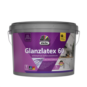Краска с защитой от грибка и плесени dufa Glanzlatex 60 белая (база 1) 9 л