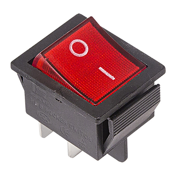 Выключатель мини красный с подсветкой REXANT от магазина ЛесКонПром.ру