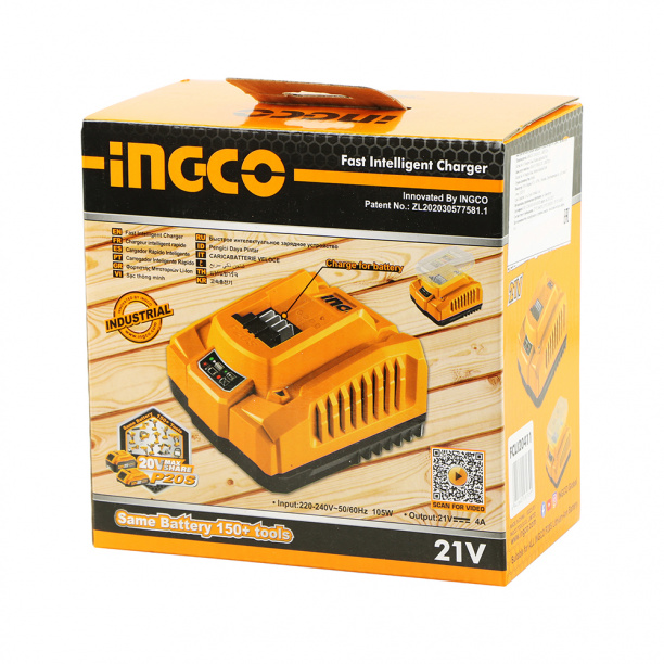 Зарядное устройство INGCO FCLI20411 для аккумуляторов 20 В от магазина ЛесКонПром.ру