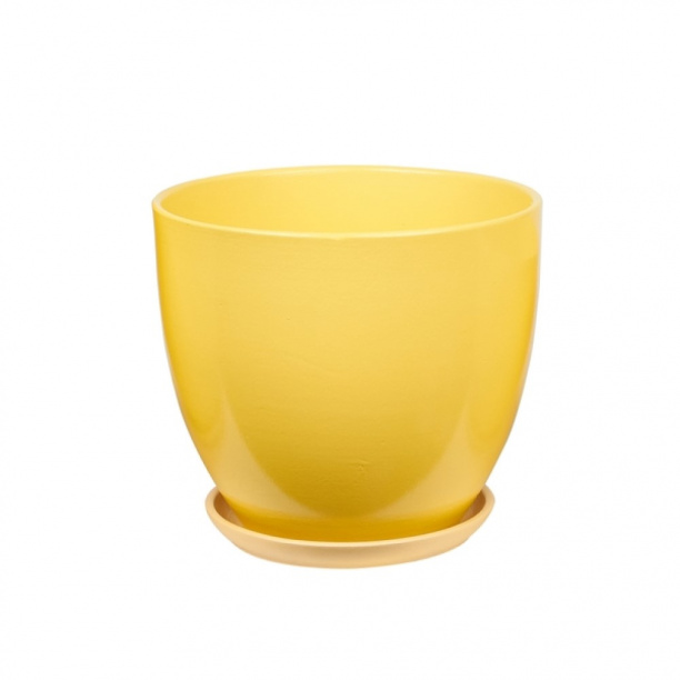 Горшок керамический Колор Гейм желтый d26 см h23,5 см 8,9 л от магазина ЛесКонПром.ру