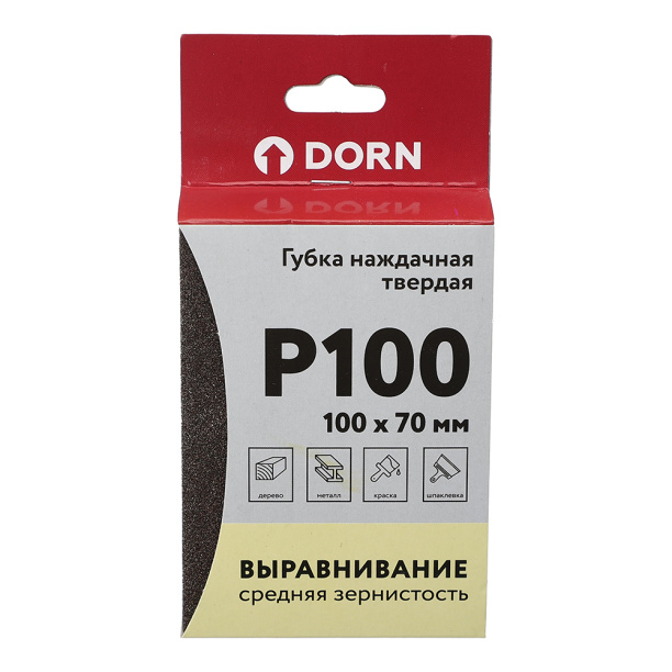 Губка наждачная твердая DORN P100 100x70 мм от магазина ЛесКонПром.ру