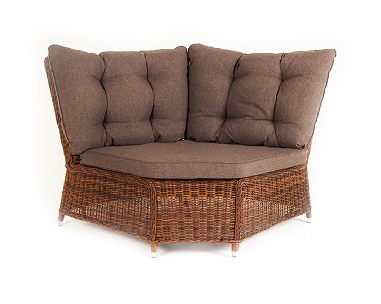 "Бергамо" плетеный угловой диванный модуль, цвет коричневый от магазина ЛесКонПром.ру