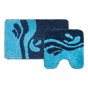 Набор ковриков для ванной La Vita Симона 50х80/55х55 см микрофибра голубой