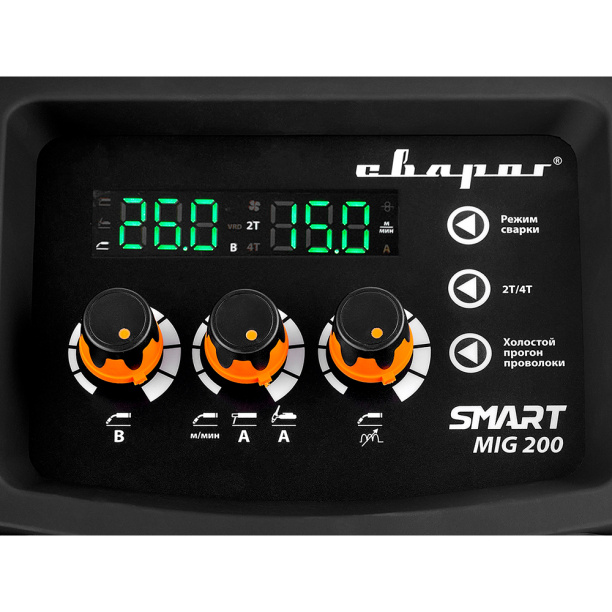 Сварочный аппарат инверторный полуавтомат Сварог REAL SMART MIG 200 (N2A5) BLACK 200 А от магазина ЛесКонПром.ру
