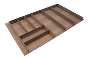 Деревянный лоток WoodLine для столовых приборов, на ширину 900 мм, размер - 777x474х49 мм, орех WOODLINE