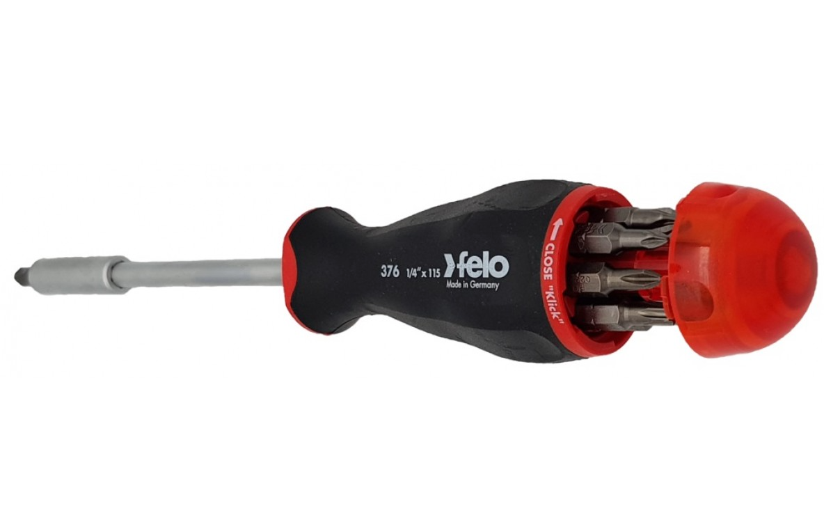 Отвертка Felo с увеличенным магнитным держателем под биты (с набором бит), 8 шт 37604405 в Москве от магазина ЛесКонПром.ру