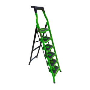 Стремянка стальная с 6 широкими ступенями SAMA зеленого цвета (арт.S-6З)