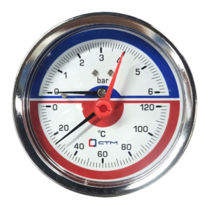 Термоманометр осевой СТМ 6 Бар 120 °С 1/2" РН