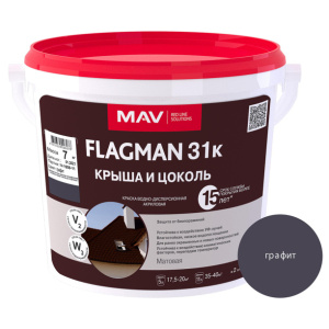 Краска для крыши и цоколей FLAGMAN 31к 7 кг графит