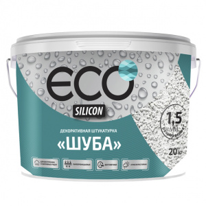 Штукатурка декоративная ECO Silicon Шуба 1,5 мм 20 кг белая