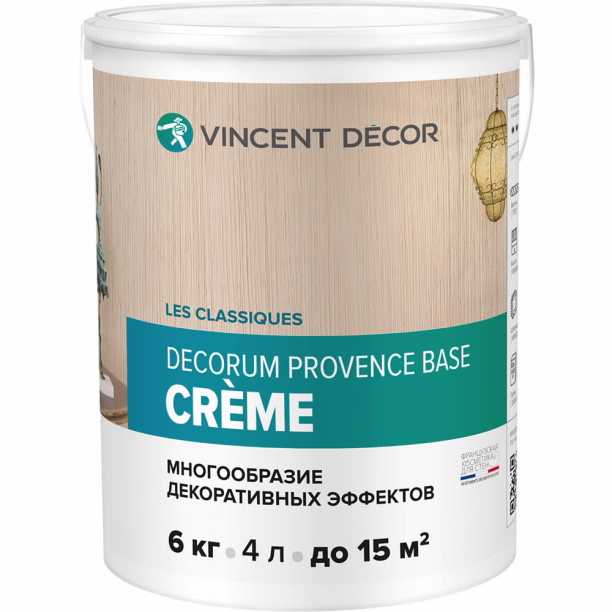 Покрытие структурное Vincent Decor Decorum Provence base Creme 6 кг белое от магазина ЛесКонПром.ру