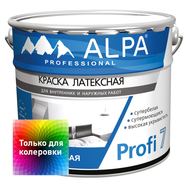 Краска моющаяся латексная Alpa Profi 7 база C 9,06 л от магазина ЛесКонПром.ру