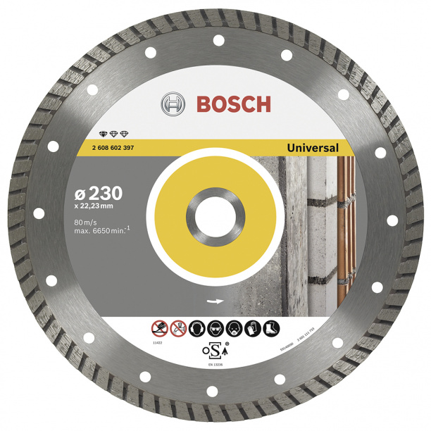 Универсальный алмазный диск BOSCH Standart for Universal Turbo 230x2х22,23 мм от магазина ЛесКонПром.ру