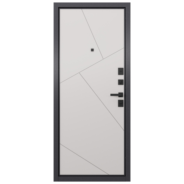 Дверь входная металлическая Линея 2050х960х90 мм правая Графит/Белый софт от магазина ЛесКонПром.ру