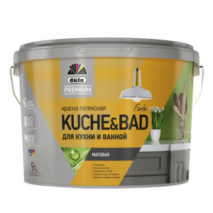 Краска для кухни и ванной dufa PREMIUM Kuche&Bad 9 л белая (база 1)
