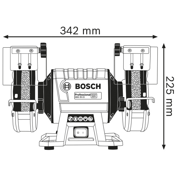 Станок точильно-шлифовальный BOSCH Professional GBG 35-15, 350 Вт 150 мм от магазина ЛесКонПром.ру