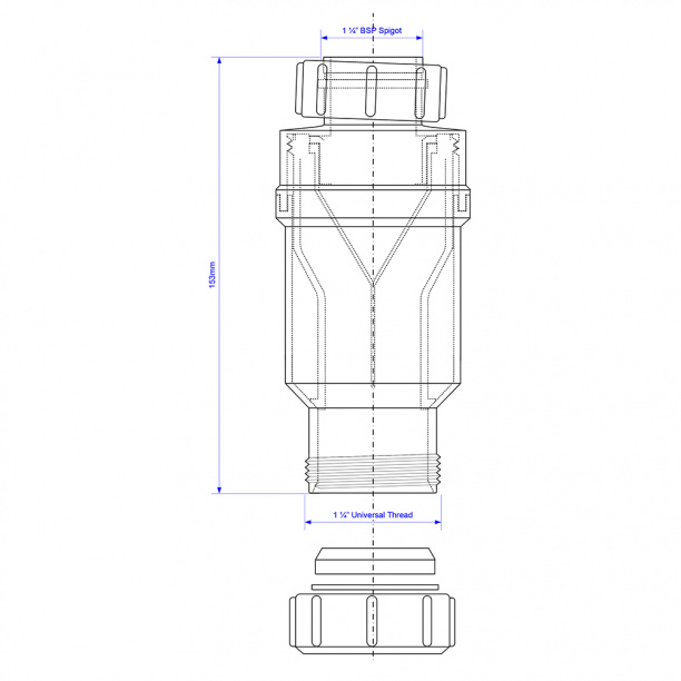 Сифон клапан McAlpine сухой вход 1 1/4" выход компрессионный 32 мм от магазина ЛесКонПром.ру