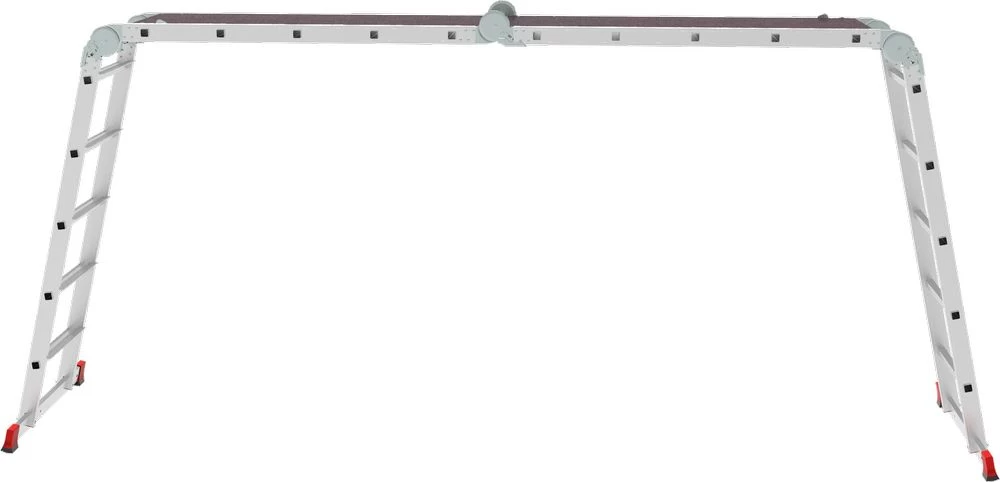 Профессиональная алюминиевая лестница-трансформер с развальцованными ступенями и помостом, ширина 500 мм NV3334 НОВАЯ ВЫСОТА 4Х5 арт.3334405 от магазина ЛесКонПром.ру