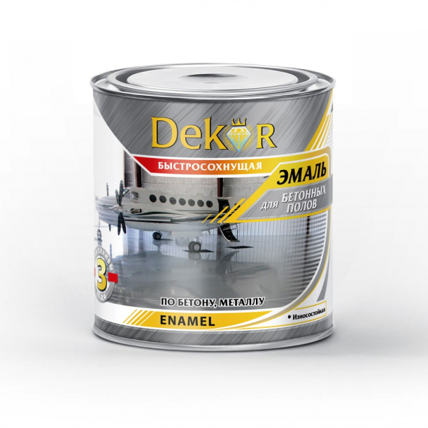 Эмаль для бетонных полов Dekor алкидно-уретановая белая 2,6 кг от магазина ЛесКонПром.ру