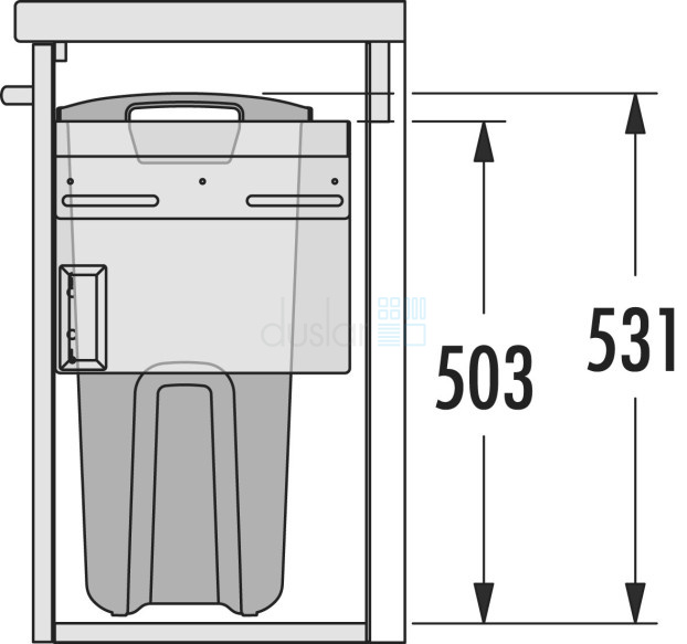 Система хранения белья Laundry Carrier Small на выдвижной фасад 450 мм, 1 корзина 33л, белый/серебро HAILO от магазина ЛесКонПром.ру
