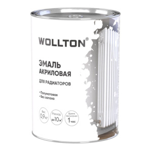 Эмаль для радиаторов акриловая WOLLTON полуматовая 0,9 кг белая