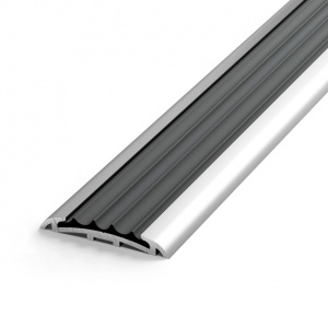 Порог алюминиевый с резиновой накладкой 900х40 мм серебро