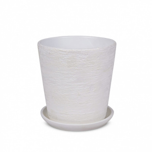 Горшок керамический Лофт белый d26 см h27 см 9,4 л
