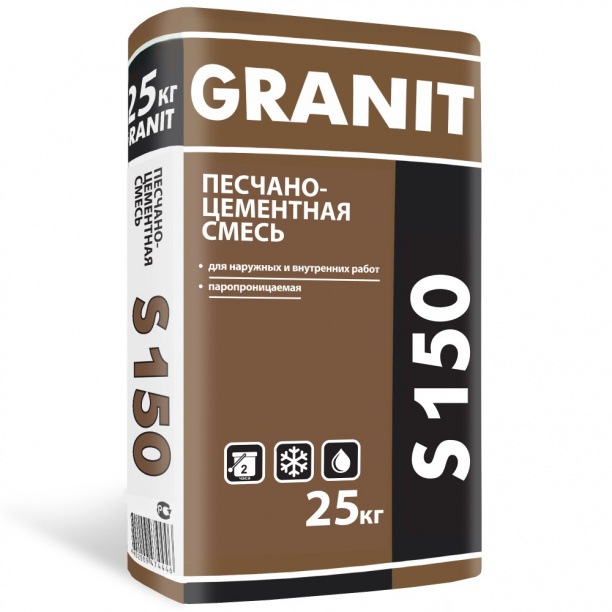 Песчано-цементная смесь GRANIT S150 25 кг от магазина ЛесКонПром.ру