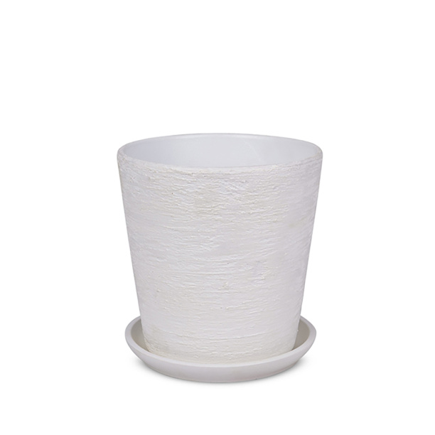 Горшок керамический Лофт белый d22 см h22,5 см 5,6 л от магазина ЛесКонПром.ру