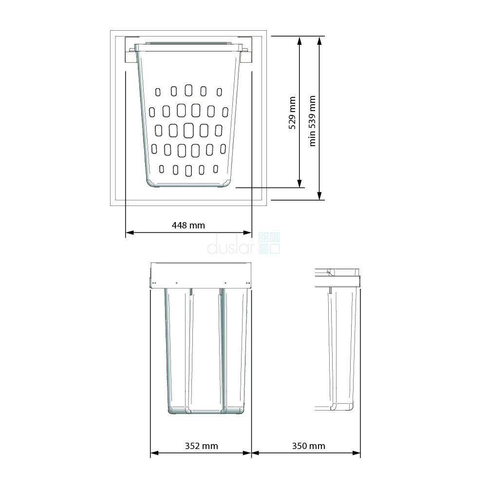 Система хранения белья COMPACT на распашной фасад от 480 мм, объем 50 л, белый MENAGE CONFORT от магазина ЛесКонПром.ру