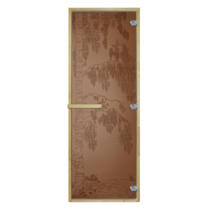 Дверь для сауны DoorWood Березка 190х70 см бронза