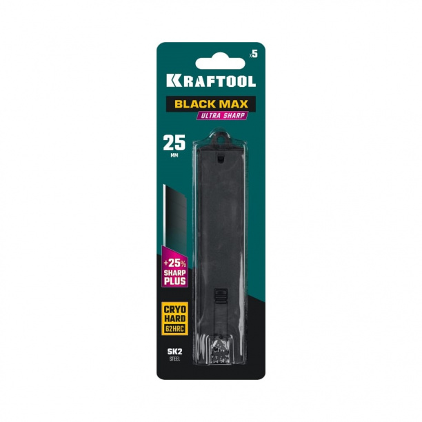 Лезвия для ножа KRAFTOOL BLACK MAX 25 мм 5 шт от магазина ЛесКонПром.ру