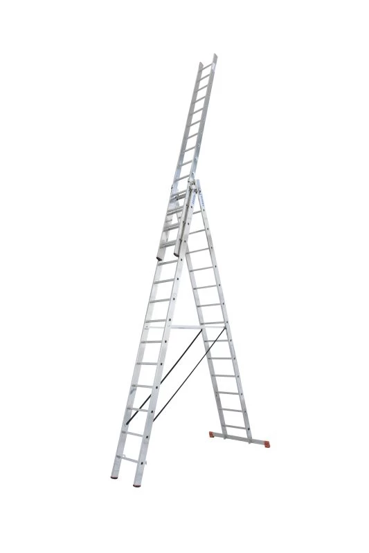 Лестница алюминиевая трехсекционая KRAUSE TRIBILO 3х14 от магазина ЛесКонПром.ру