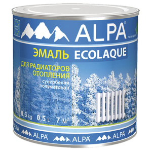 Эмаль для радиаторов Alpa Ecolaque акриловая белая 0,5 л