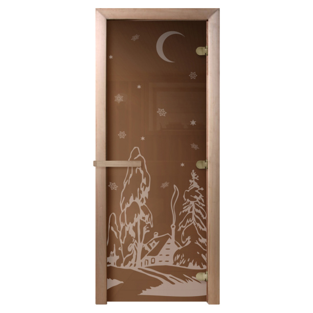 Дверь для сауны DoorWood "Зима" 190х70 см бронза от магазина ЛесКонПром.ру