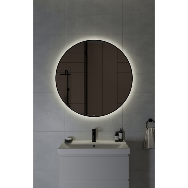Зеркало Cersanit Eclipse smart d100 см черная рамка с подсветкой круглое от магазина ЛесКонПром.ру