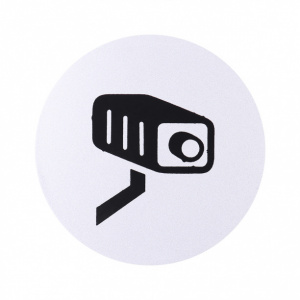 Табличка информационная самоклеящаяся "Видеонаблюдение" d95 мм