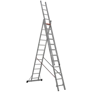 Трехсекционная алюминиевая лестница 3х12 CAGSAN арт. TS205