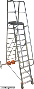 Односторонняя лестница с платформой VARIO KOMPAKT STABILO 12 ступеней KRAUSE арт.833174