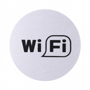 Табличка информационная самоклеящаяся "WI-FI" d95 мм