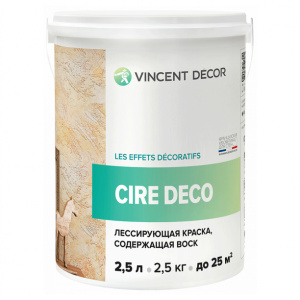 Краска лессирующая Vincent Decor Cire Deco матовая 2,5 л